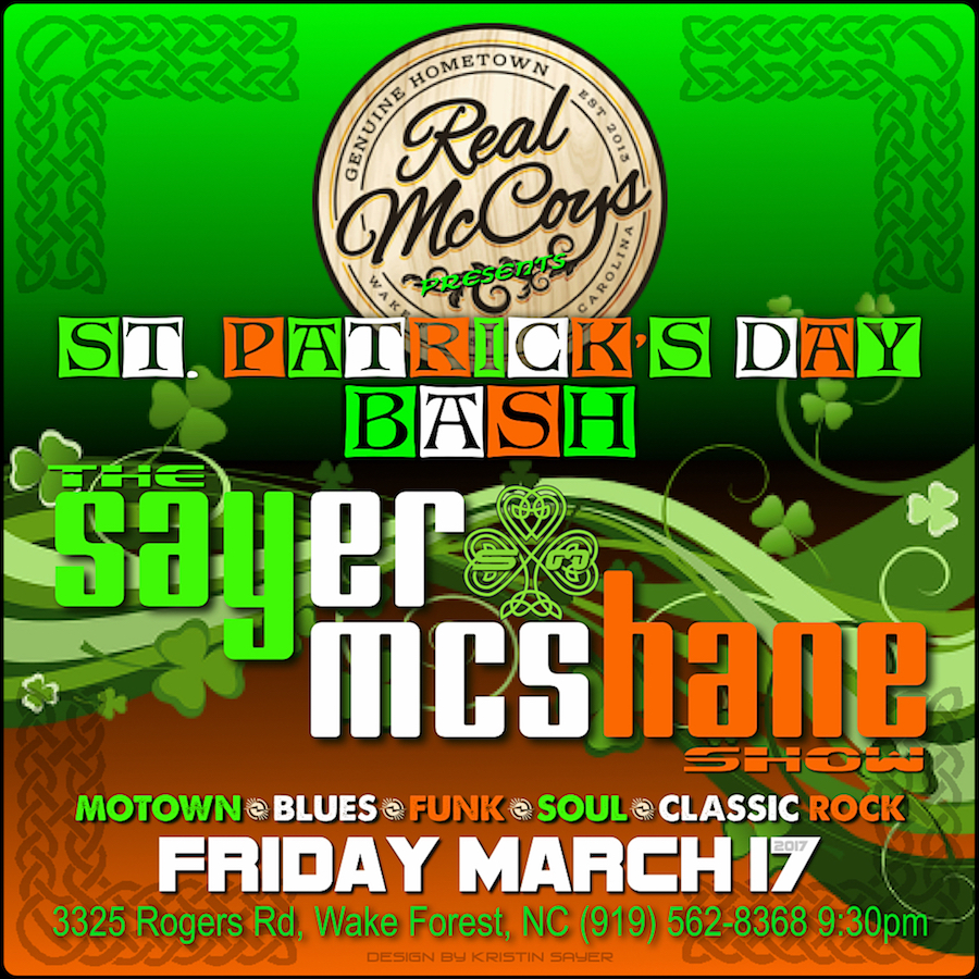 Sayer McShane at Real McCoy's St. Patrick's Day Bash, Wake Forest, NC