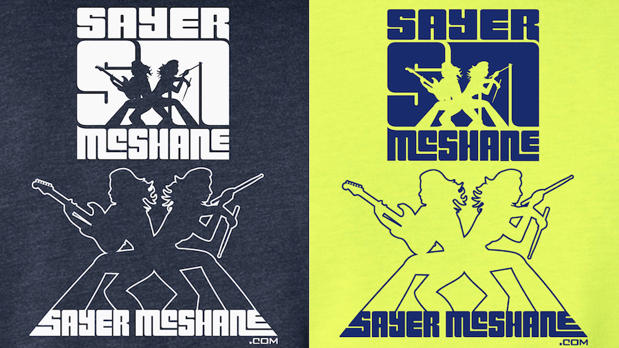 New Sayer McShane T-Shirt with white or navy ink