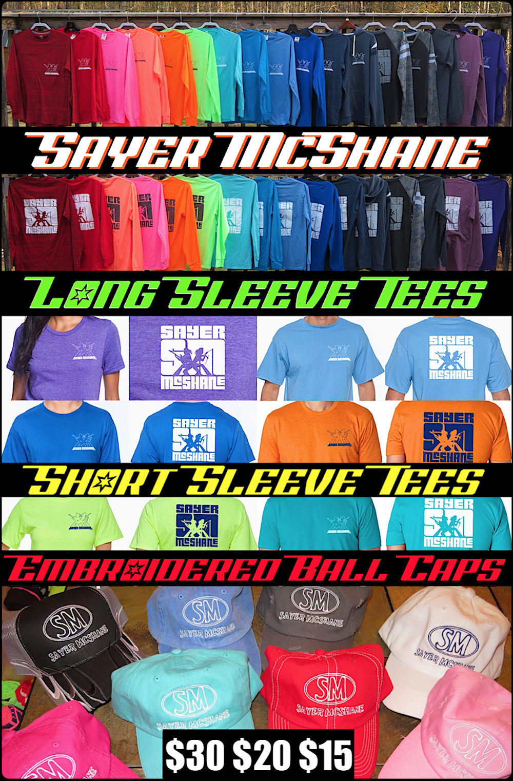 Get Sayer McShane T shirts & ball caps via our Paypal at sayermcshaneshow@gmail.com