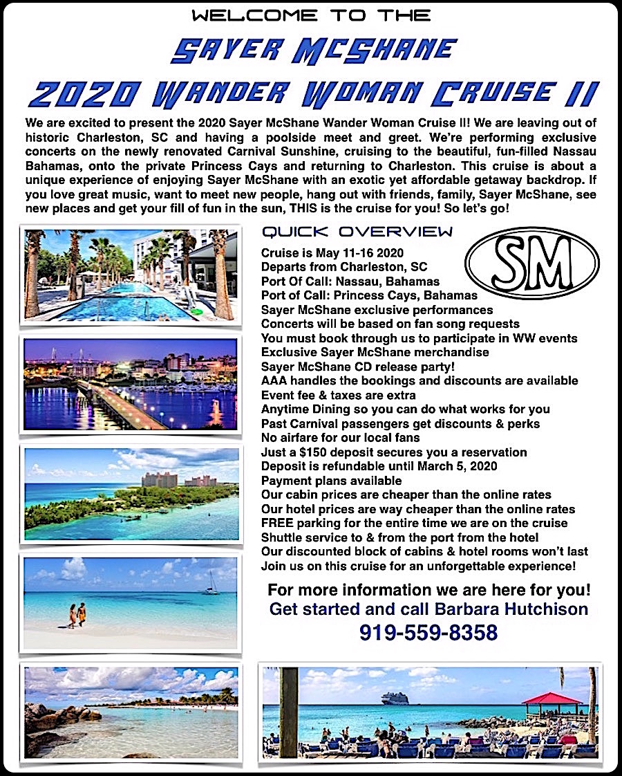 Sayer McShane 2020 Wander Woman Cruise II Info